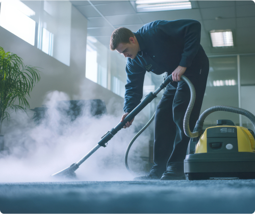 Carpet cleaner working